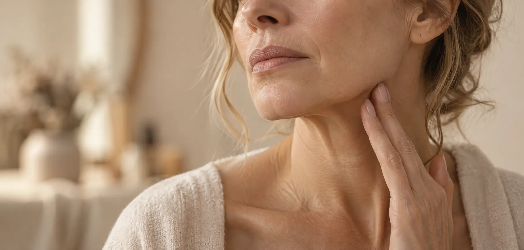 Illustration of collagen and skin firmness changes with age